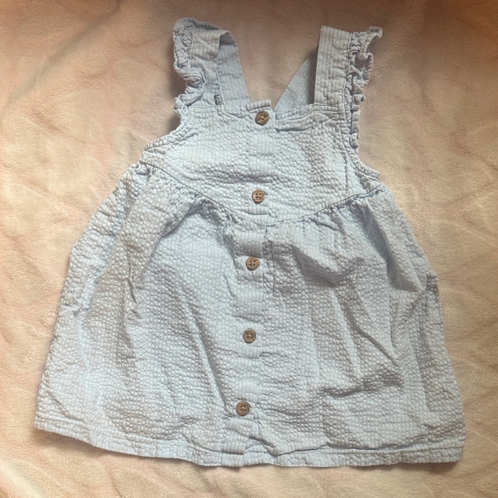 H&M Light Blue Textured Kids Casual Dress